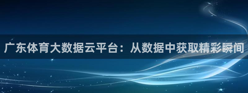 24直播免费足球：广东体育大数据云平台：从数据中获取精彩瞬间